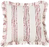 Red Stripe Ticking Euro Sham with Ruffle
