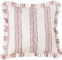 Red Stripe Ticking Euro Sham with Ruffle