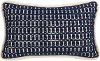 Navy Blue and White Rope Embroidery Throw Pillow