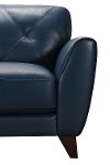 Modern Blue Leather Loveseat - Colours-1