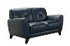Modern Blue Leather Loveseat - Colours-3