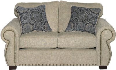 Casual Traditional Canvas Tan Loveseat - Southport