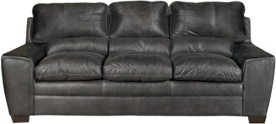 Casual Contemporary Graphite Gray Sofa - Caruso
