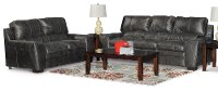 Contemporary Gray 2 Piece Living Room Set - Caruso