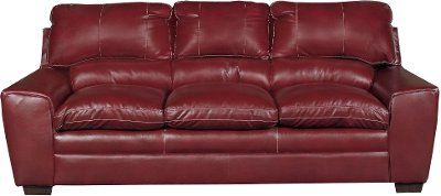 Casual Contemporary Cinnamon Red Sofa - Caruso