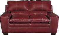 Contemporary Cinnamon Red Loveseat - Caruso