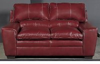 Contemporary Cinnamon Red Loveseat - Caruso-2