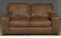 91-B858-005/30JA/LV Contemporary Brown Leather Loveseat - Vincenzo