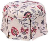 286SKJCBBRGMLTOGA Bright Multi Round Skirted Ottoman