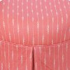 286SKSPRSTRCRLOGA Sprint Stripe Coral Round Skirted Ottoman-2