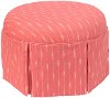 286SKSPRSTRCRLOGA Sprint Stripe Coral Round Skirted Ottoman