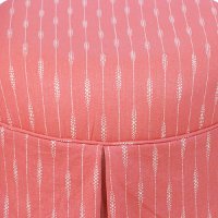 286SKSPRSTRCRLOGA Sprint Stripe Coral Round Skirted Ottoman-2