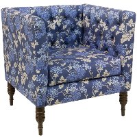 3005MMBLGRNOGA Mum Blue Ground Tufted Arm Chair
