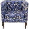 3005MMBLGRNOGA Mum Blue Ground Tufted Arm Chair-2