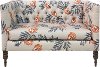 3006MDFLRORNOGA Mod Floral Orange Tufted Settee