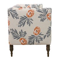 3006MDFLRORNOGA Mod Floral Orange Tufted Settee-2