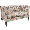 3006MDFLRORNOGA Mod Floral Orange Tufted Settee-4