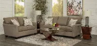 Contemporary Brown 7 Piece Living Room Set - Tara