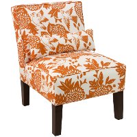 5705GRDBRDORNOGA Garden Bird Orange Armless Chair
