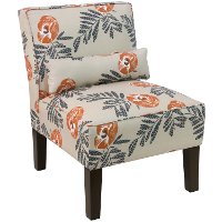 5705MDFLRORNOGA Mod Floral Orange Armless Chair