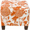 57-2GRDBRDORNOGA Garden Bird Orange Square Ottoman-2