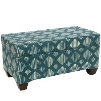6225STLNLTCOGA Line Lattice Teal Storage Bench