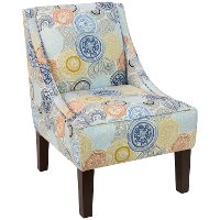 72-1PNTMDLMLTOGA Painterly Medallion Multi Swoop Arm Chair