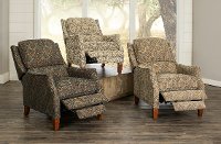 Beige Traditional High-Leg Pushback Recliner - Sandlewood-4