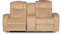 Veritas Saddle Tan Power Reclining Loveseat - Transformer