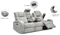 Veritas Gray Power Reclining Sofa - Transformer-3