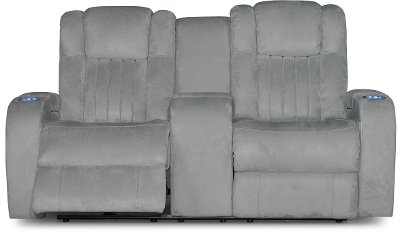 Veritas Gray Power Reclining Loveseat - Transformer