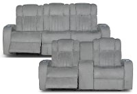 Veritas Gray Power Reclining Living Room Set - Transformer-5