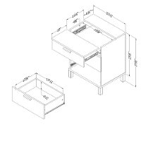 10307 Black Oak Nightstand Charging Station - Flexible -5