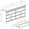 10303 Gray Maple 6-Drawer Double Dresser - Vintage -4