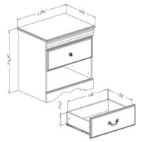 10305 Gray Maple Drawer Nightstand - Vintage -4