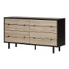 10501 Rustic Oak 4 Drawer Double Dresser - Morice -2