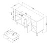 10522 Brown Walnut Sideboard Storage Cabinet - Olly -4