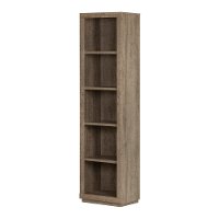 10481 Weathered Oak 5 Shelf Narrow Bookcase - Kanji -2