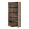 10482 Weathered Oak 5 Shelf Bookcase - Kanji -2