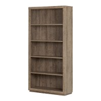 10482 Weathered Oak 5 Shelf Bookcase - Kanji -2