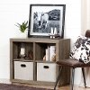 10484 Weathered Oak 4 Cube Bookcase - Kanji