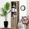 10486 Weathered Oak 3 Shelf Bookcase with Door - Kanji -1