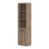 10486 Weathered Oak 3 Shelf Bookcase with Door - Kanji -2