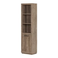 10486 Weathered Oak 3 Shelf Bookcase with Door - Kanji -2