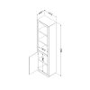 10486 Weathered Oak 3 Shelf Bookcase with Door - Kanji -4