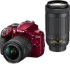 1574 Nikon Red D3400 DSLR Camera with 18-55mm and 70-300mm Lenses -1