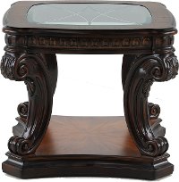 Contemporary Brown Glass Top End Table - Grand Estates