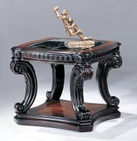 Contemporary Brown Glass Top End Table - Grand Estates-2