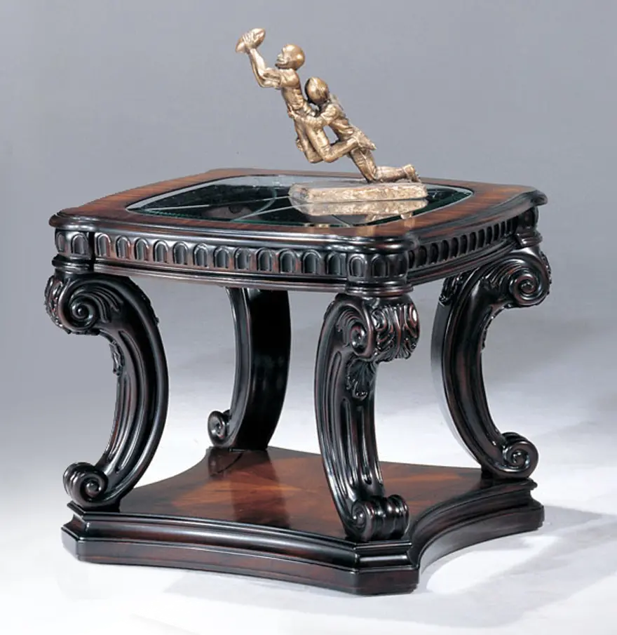 Grand Estates Brown Glass Top End Table-2