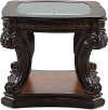 Traditional Brown Glass Top End Table - Grand Estates